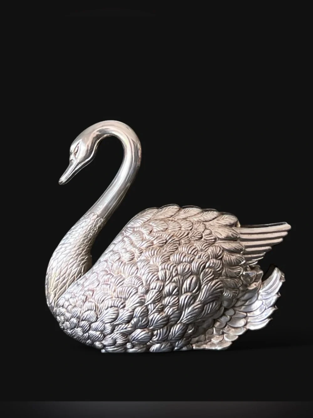 Vintage Godinger silver plate swan napkin/letter holder made in Italy
